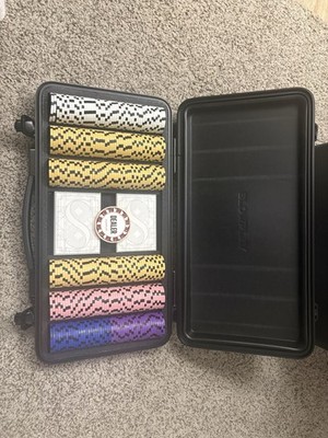 SLOWPLAY Poker Chip Set with Carrying Case Multicolor Chips for