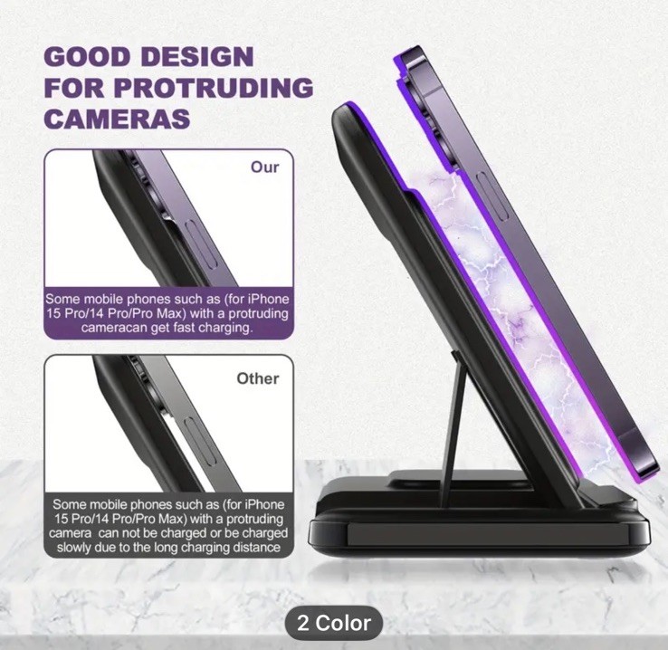 Wireless Charger Dock Station for Apple Watch Ultra, iPhone 16, AirPods 3in1