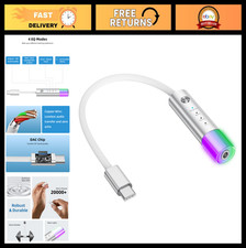 USB C to 3.5mm Audio Adapter Hi-Res DAC Dongle with EQs, Mic Volume Control, A