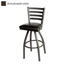 Oak Street Mfg SL2301SESP Ladderback Swivel Barstool w/Espresso Vinyl