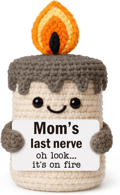 Humorous Handmade Crochet Candle Gift for Mother's Day from Daughter or Son