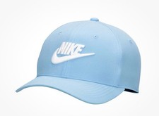 Men's Size L/XL NIKE Sportswear Rise Futura Cap Hat Swoosh Flex Light Blue NEW
