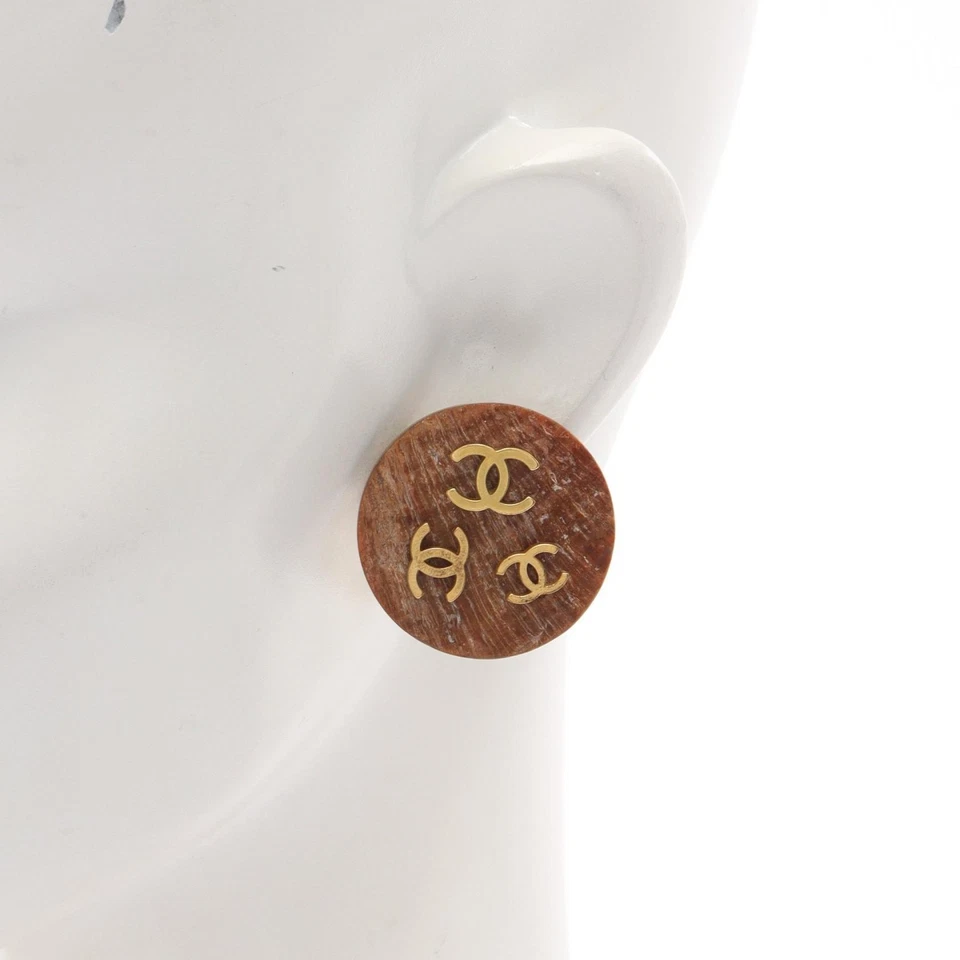 Pendiente CHANEL Triple Marca COCO Concha Marrón Rosa Usado Mujer CC Foto 4 de 4