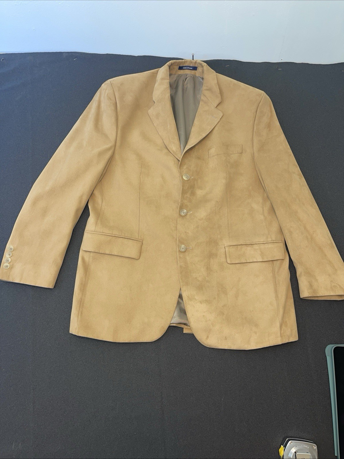 Chaps Ralph Lauren Men's Tan Suede Blazer Jacket Size 46S