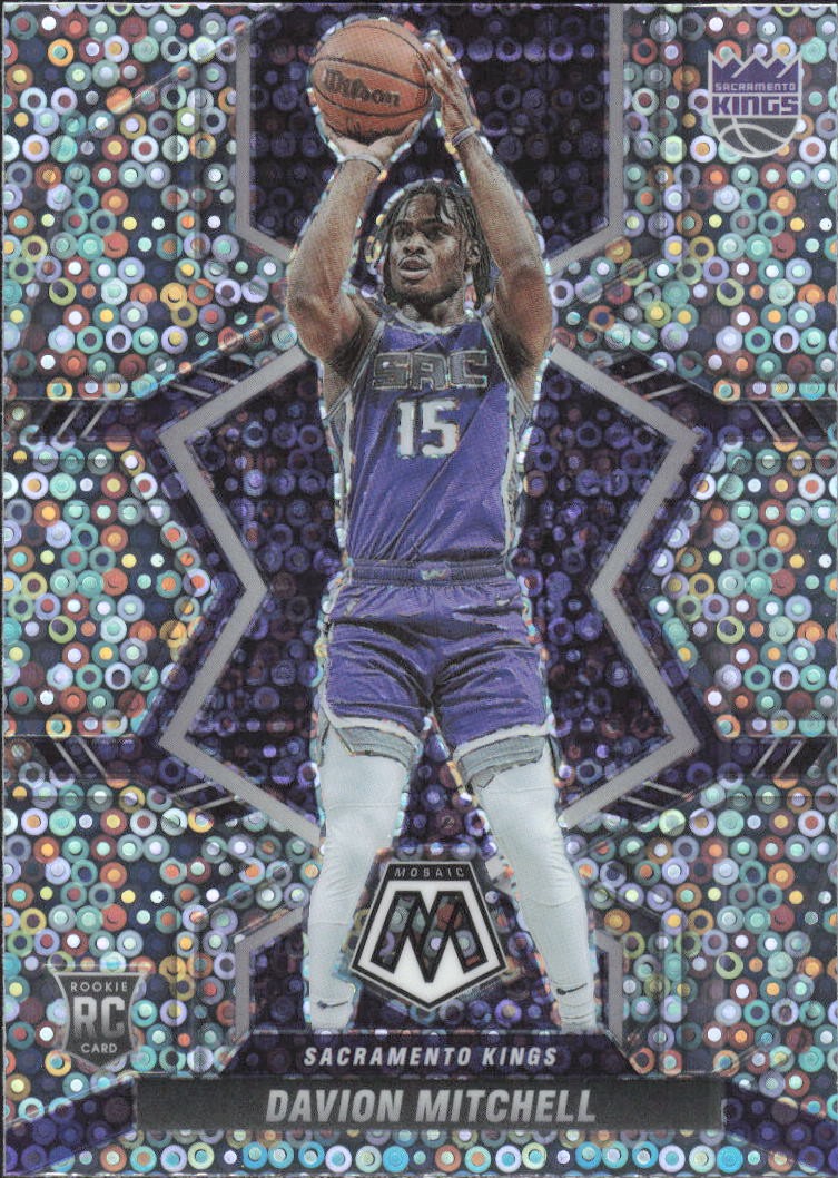 2021-22 Panini Mosaic Davion Mitchell Fast Break Silver RC #208