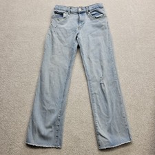 Levi Strauss Co Youth Size 14 Wide Leg Blue Denim Jeans Washed
