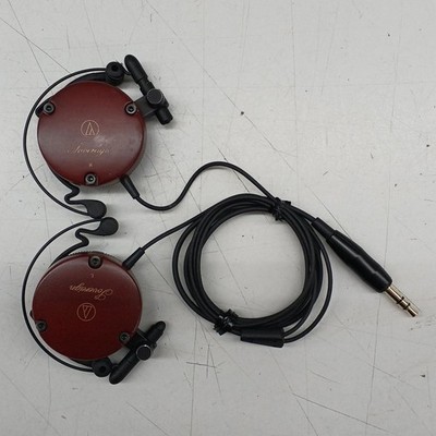 Audio-Technica ATH-EW9 Red Wooden Clip-On Headphones Portable Used
