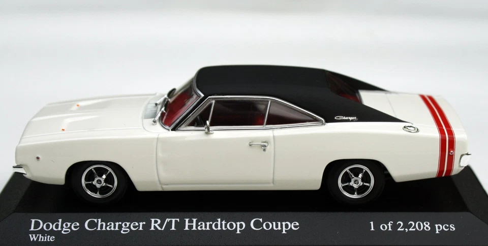 Dodge Charger R/T Hardtop Coupé Anno 1968, Bianco, Minichamps In M. 1:43, Raro!! - Immagine 4 di 4