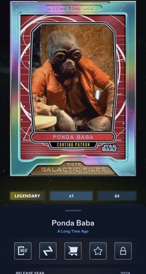 Topps Star Wars Digital Card Legendary A Long Time Ago Iridescent Silver PONDA