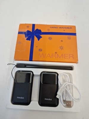 Hotdot Rechargeable Hand Warmers 2-Pack, 4 Heat Levels, 104-131°F, Temp/Batt Dis