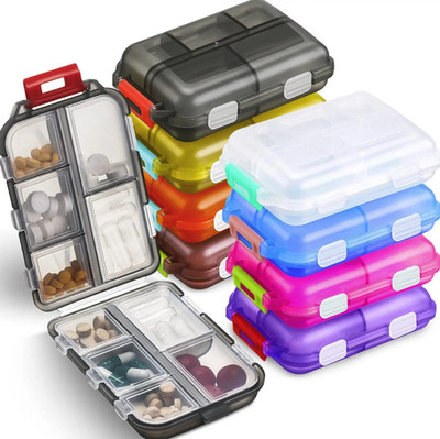 10 Compartment Travel Pill Organizer Pocket Medicine Storage Box - NEW