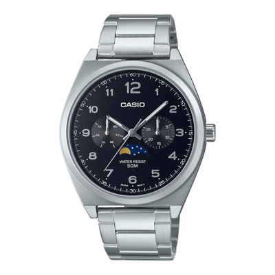 CASIO MTP-M300D-1AV MOONPHASE QUARTZ ANALOG BLACK DIAL WATCH | eBay