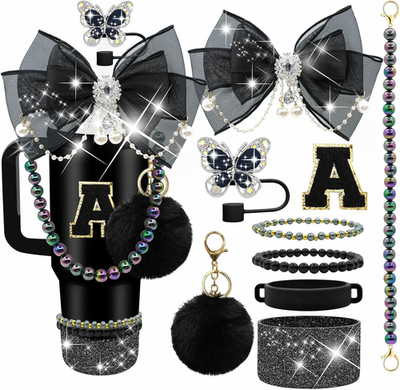 #ad Letter Stickers Bling Accessories Set for Stanley 40 30 20 Oz Tumbler: Bow Straw $14.49