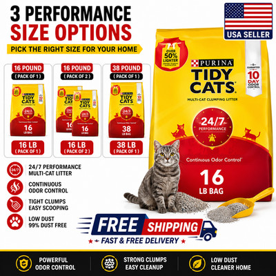 Purina Tidy Cats Clumping Cat Litter 24/7 Odor Control Multi Cat