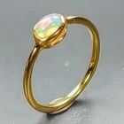 Handmade jewelry Natural Opal Ring 925 Sterling Silver Size 6.5 /R464453
