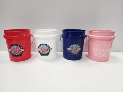 #ad #ad Rural King Red White Blue amp; Pink Mini Buckets 4quot; Tall HTF Fast Shipping 4pk $25.99