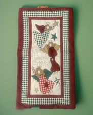 Heavenly Christmas Country Wall Hanging Featuring Angels And Stars. Quilted. EUC