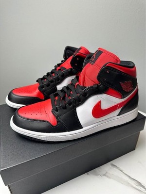 Air Jordan 1 Mid 'Bred Toe' - Size 11.5 - New in Box