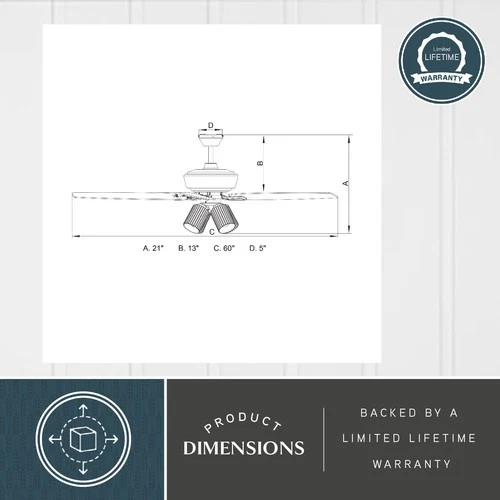 Vaxcel Lighting F0130 Fircrest 60" 5 Blade Indoor LED Ceiling Fan - Black - Picture 5 of 10