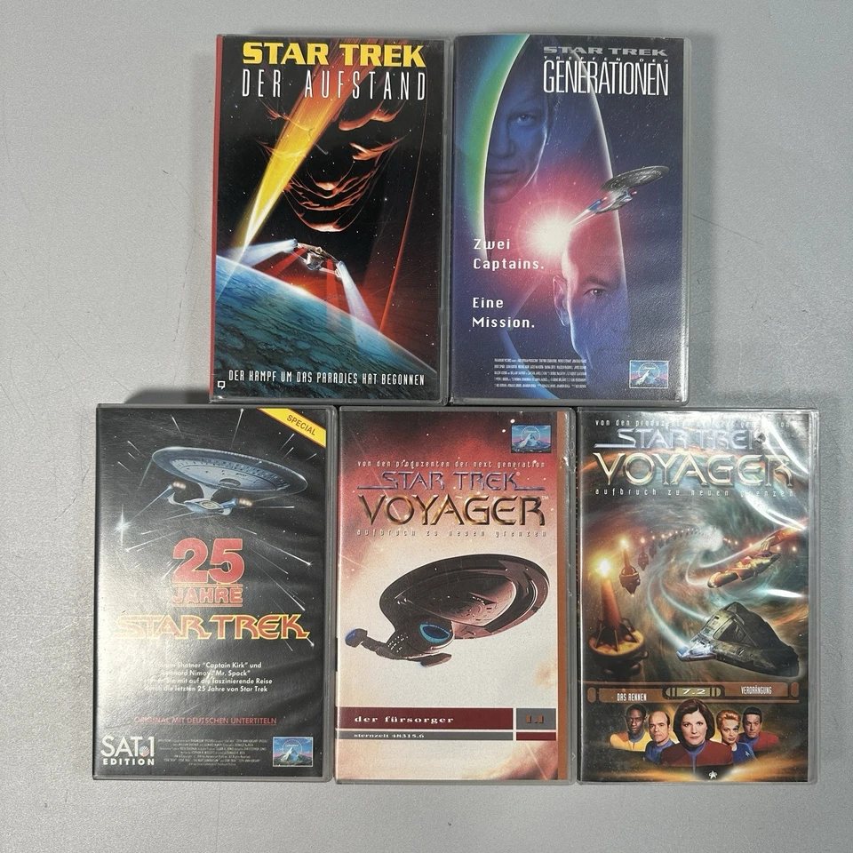 5x Star Trek Der Aufstand 25 Jahre Voyager Generationen VHS Kassetten Vintage 90