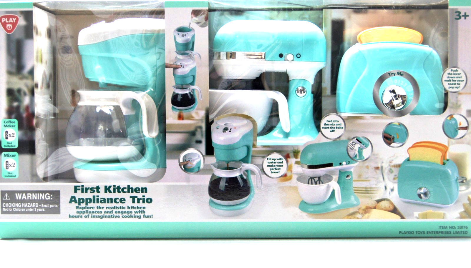 Play Go&trade; First Kitchen Appliance Trio Playset-Coffee Pot, 