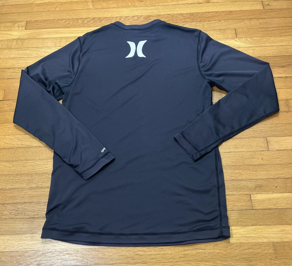 Camisa de Surf Hurley One & Only Natación Protección contra Erupciones Hombres Pequeña Negra Manga Larga UPF 40+ Foto 2 de 4