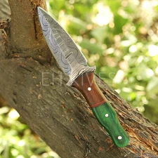 6” Handmade Damascus Steel Skinner Knife – Hunting Fixed Blade – Gift for Men