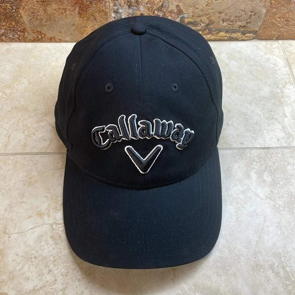Gorra Callaway Algodón Golf Correa Ajustable Logo Bordado Negro Blanco Foto 3 de 4