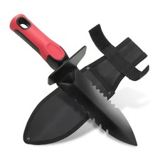 Metal Detecting Shovel with Carry Sheath, Heavy Duty Double Serrated Edge Met...
