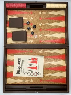 Tournament Backgammon Set - ES Lowe Board Game - Vintage 1977 - Complete 