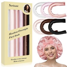 Heatless Curls Overnight Rods - 6 Pcs No-Heat Blowout Hair Curler Set, Hair R...