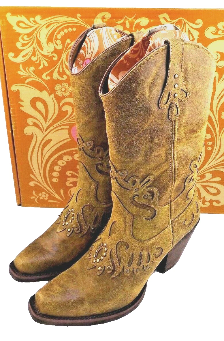 Bottes western Justin vintage - Cuir marron clair - 7,5 cm pour femmes