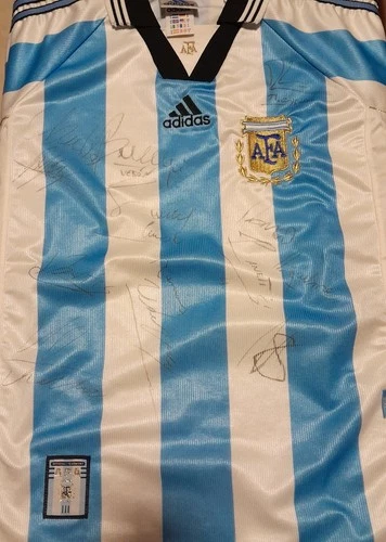 Argentina soccer Original Jersey 1998 Adidas Signed Batistuta Gallardo Simeone