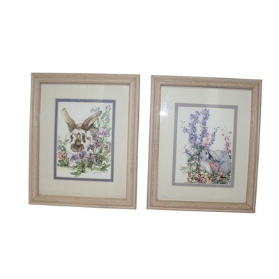 Jodi Jensen Framed Bunny Rabbit Watercolor Art Prints Spring Floral Easter
