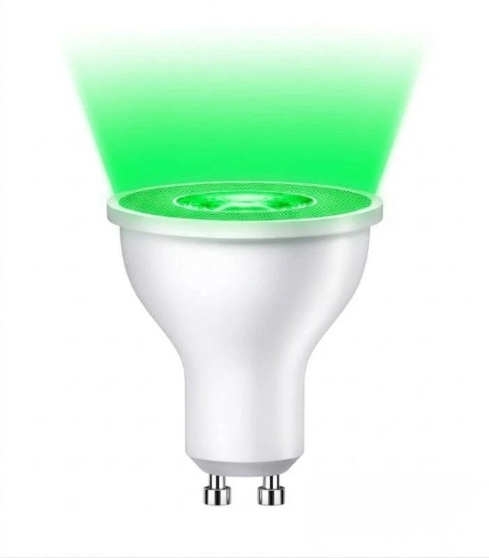 Bombilla LED Verde 5w Dicroica GU10 45º - Luz Verde