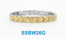 Gold - Women magnetic stainless steel link bracelet for health  beauty