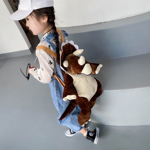 Cartoon Dinosaur Plush Backpack Funny Parent Child Shoulder Bag - Picture 5 of 21