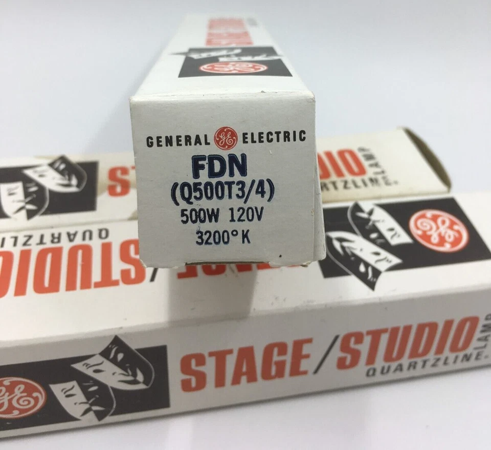 Juego de 3 bombillas de estudio GE FDN Q5003/4 500 vatios 120 V 3200K Foto 3 de 3