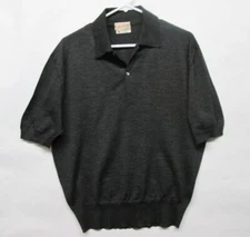 Vtg Avon Celli Jerry Rothschild Gray Wool Sweater Polo Shirt Sz 44 ITALY Made