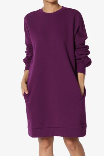 TheMogan S~3X Casual Oversized Crew Neck Fleece Sweatshirts Loose Pullover Tunic - Picture 51 of 152