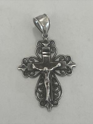 925 Sterling Silver Vintage Cross Pendant