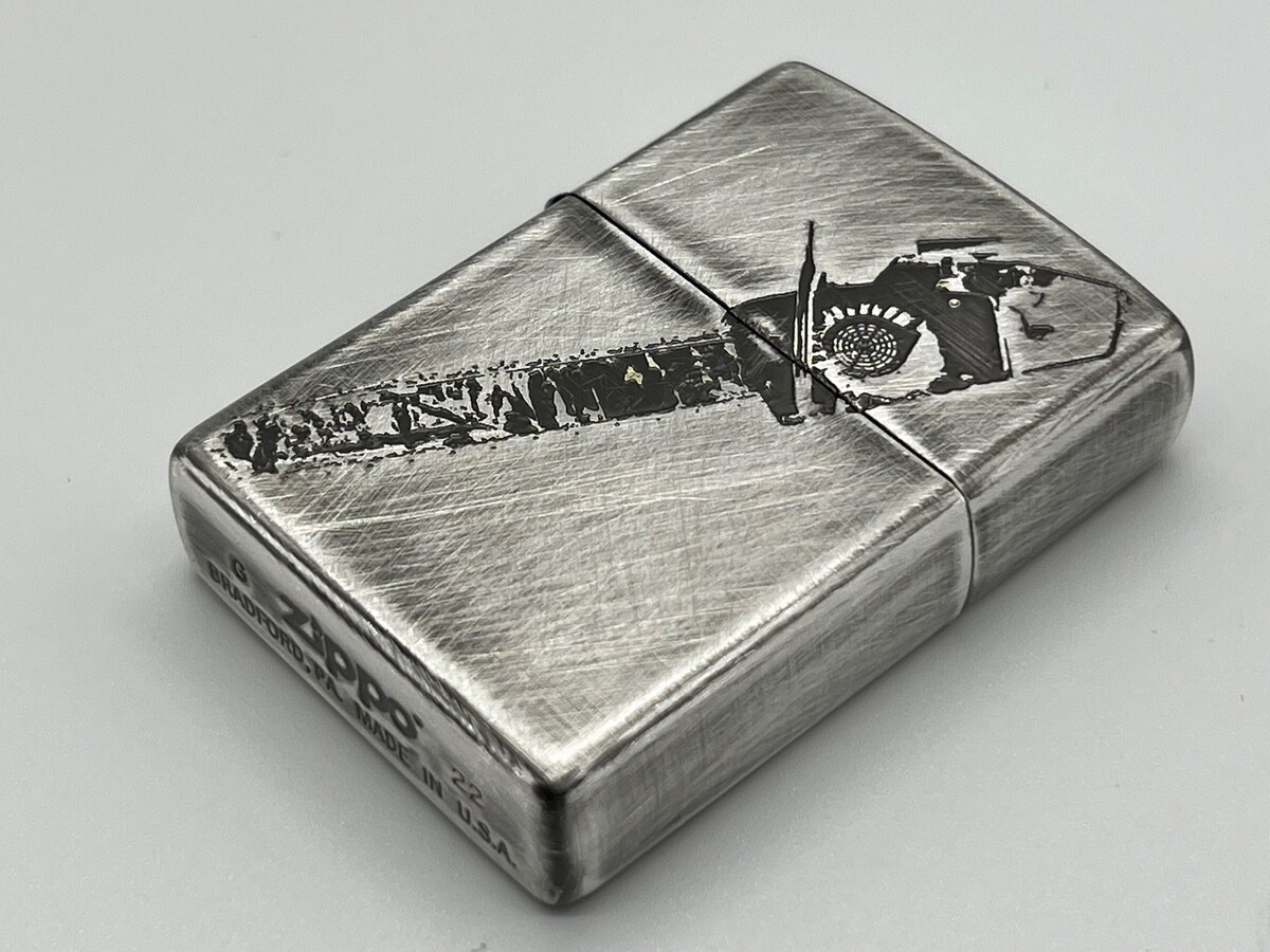 Zippo Resident Evil Biohazard RE:4 Chainsaw Man Silver Oil Lighter