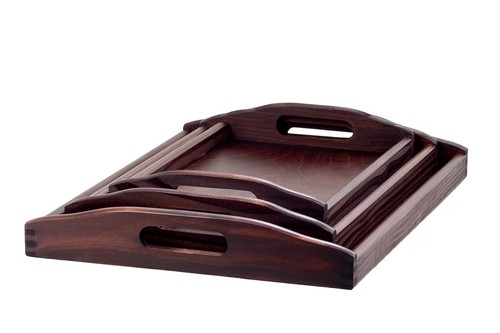 Wooden Breakfast Serving Tray - Perfect Christmas Gift - 3 Sizes For Snack Food - Picture 6 of 45