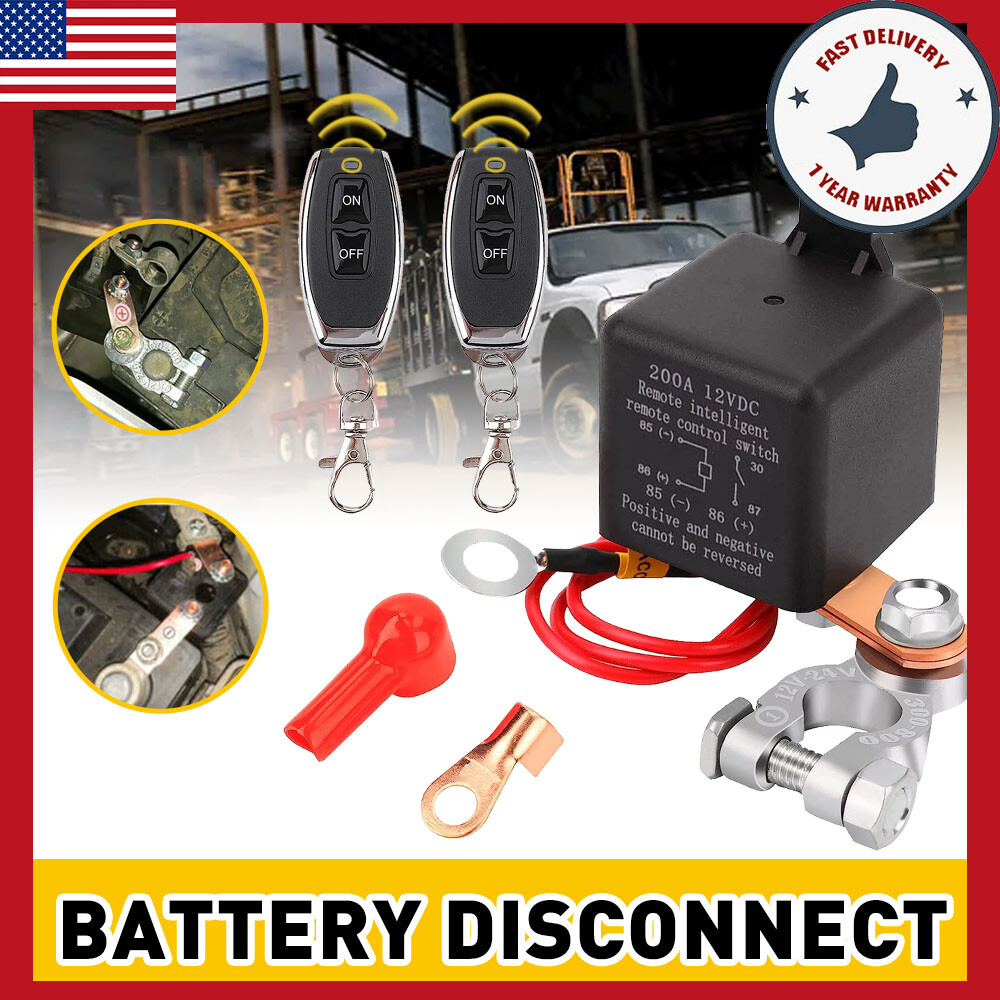 12V Wireless Dual Car Battery Disconnect Switch with Remote