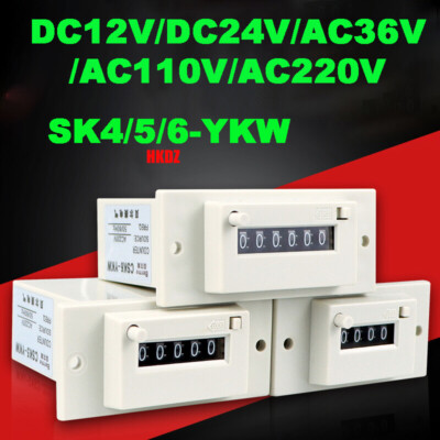 12V-220V Elektromagnetischer Impulszähler Digital Summenzähler Zählwerk 0-999999