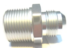 12an Male Flare to 1" npt straight Adapter SimChrome Polish Silver 6061-t6 Alum