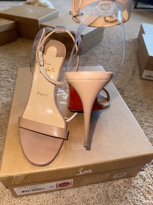 Christian Louboutin Jonatina 100 NAPPA/PVC NUDE/TRANSP Size 39 | eBay