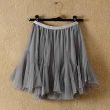 Lace Lady Mesh Tutu Skirt Cute Ruffles Elastic Waist Mini Petticoat Half Slip