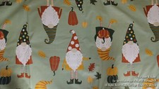 New THANKSGIVING FALL VINYL TABLECLOTH 52 x 120 GNOME PUMPKINS GNOMES LEAFS