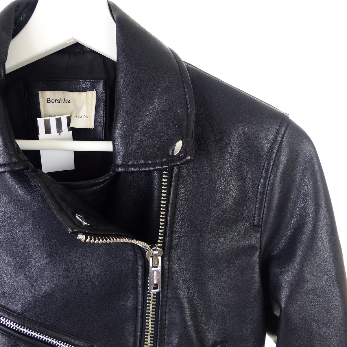 Lederjacke Damen Bershka Bikerjacke Mit Fell BERSHKA Lederjacke